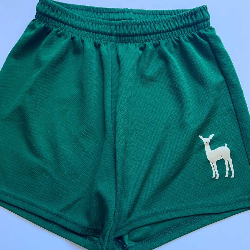 Forest Green Kids Shorts with Deer Motif